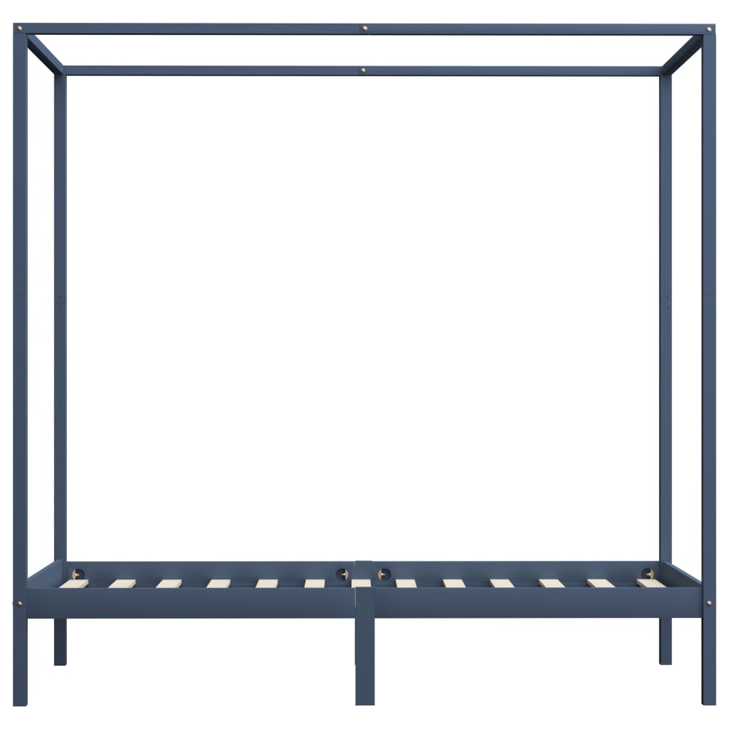 Bed Frame | Grey | Solid pine wood and plywood slats | Single | Durable