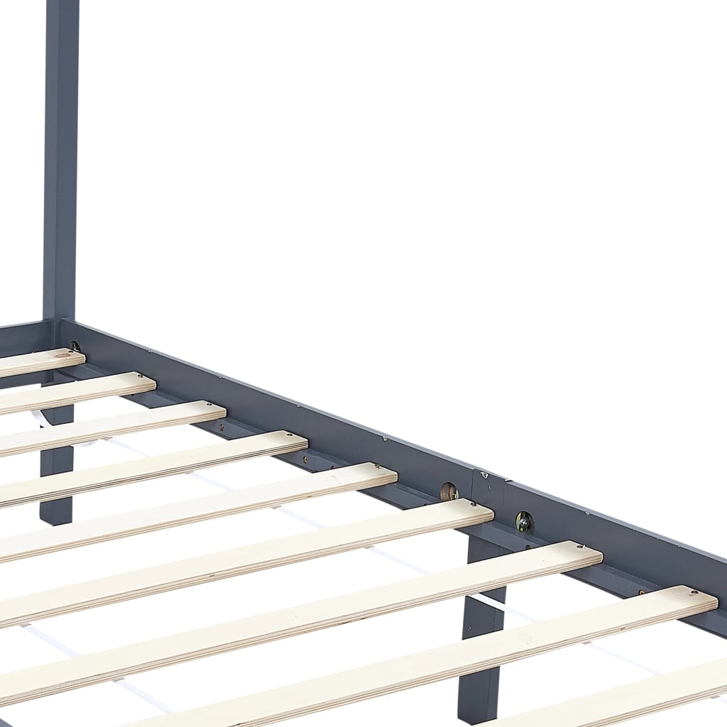 Bed Frame | Grey | Solid pine wood and plywood slats | Single | Durable
