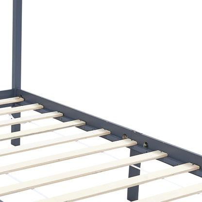 Bed Frame | Grey | Solid pine wood and plywood slats | Single | Durable