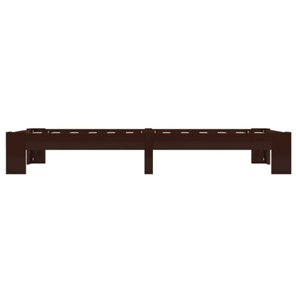 Bed Frame | Dark Brown | Solid Pine Wood, Plywood Slats | Single