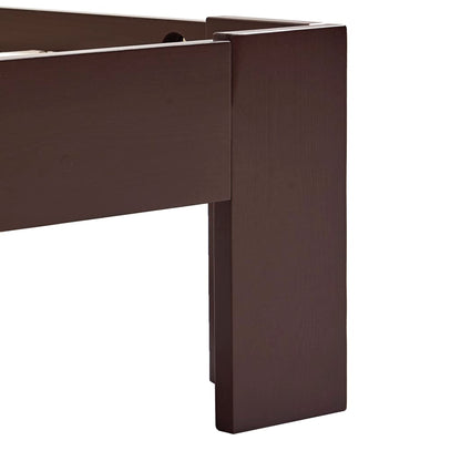 Bed Frame | Dark Brown | Solid Pine Wood, Plywood Slats | Single