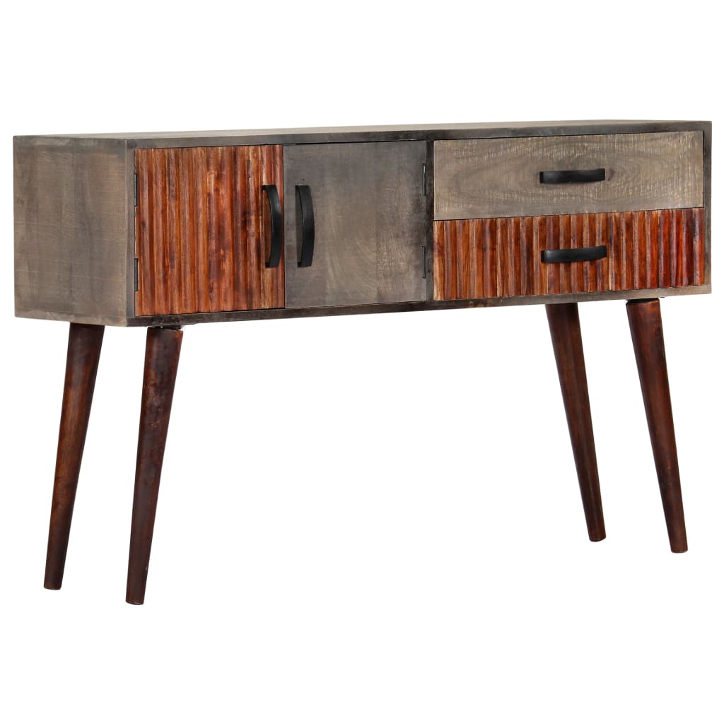Console Table Grey 120x35x75 cm Solid Rough Mango Wood