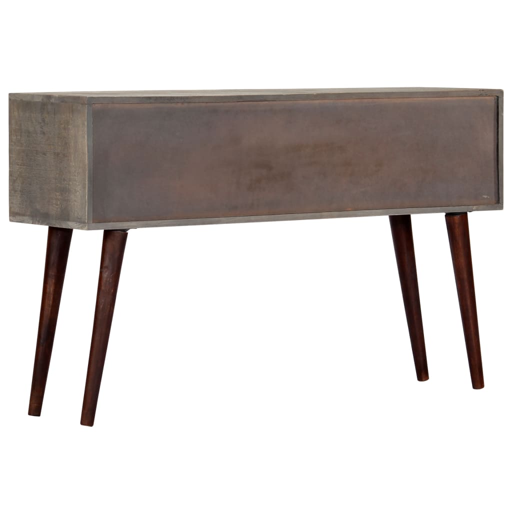 Console Table Grey 120x35x75 cm Solid Rough Mango Wood