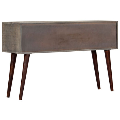 Console Table Grey 120x35x75 cm Solid Rough Mango Wood