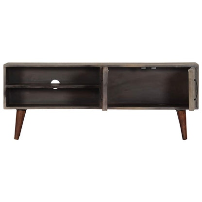282743 vidaXL TV Cabinet Grey 130x30x46 cm Solid Rough Mango Wood