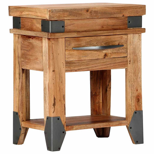 Bedside Cabinet | Natural Wood | Solid Acacia wood | 40 x 30 x 51 cm