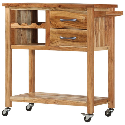 Kitchen Trolley 80x45x91 cm Solid Acacia Wood