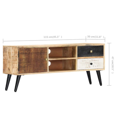 282878 vidaXL TV Cabinet 115x30x47 cm Solid Mango Wood