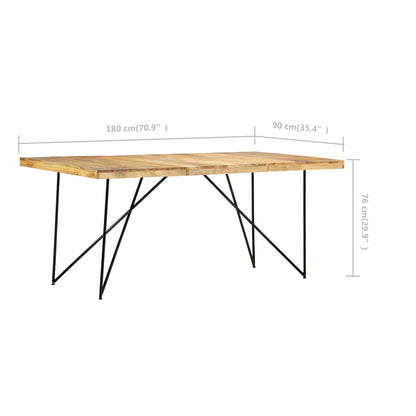 Dining Table 180x90x76 cm Solid Mango Wood