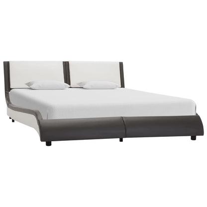 Bed Frame with LED without Mattress Grey and White 120x190 cm