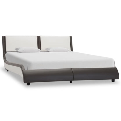Bed Frame with LED without Mattress Grey and White 120x190 cm