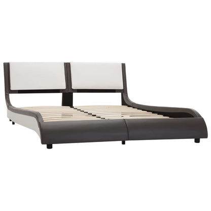 Bed Frame with LED without Mattress Grey and White 120x190 cm