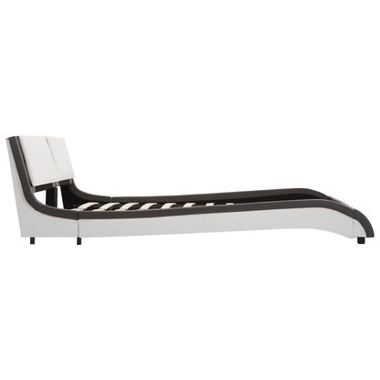Bed Frame with LED without Mattress Grey and White 120x190 cm