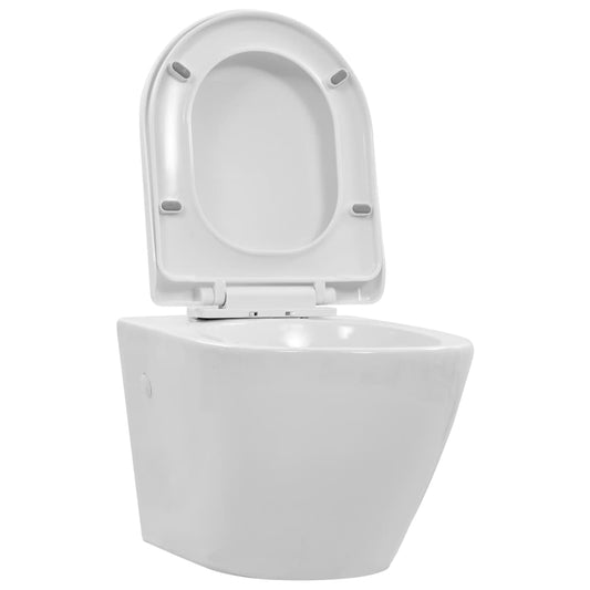 Wall Hung Rimless Toilet Ceramic White