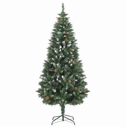 284318 vidaXL Artificial Christmas Tree with Pine Cones and White Glitter 180 cm