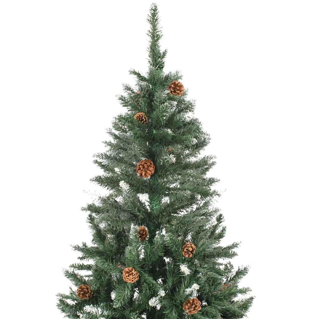284318 vidaXL Artificial Christmas Tree with Pine Cones and White Glitter 180 cm