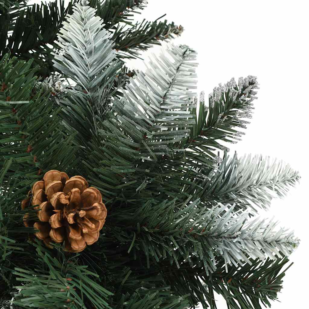 284318 vidaXL Artificial Christmas Tree with Pine Cones and White Glitter 180 cm