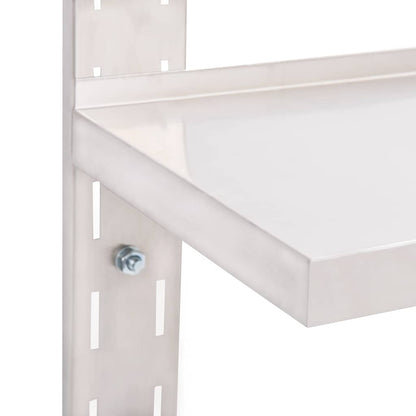 2-Tier Floating Wall Shelf Stainless Steel 100x30 cm
