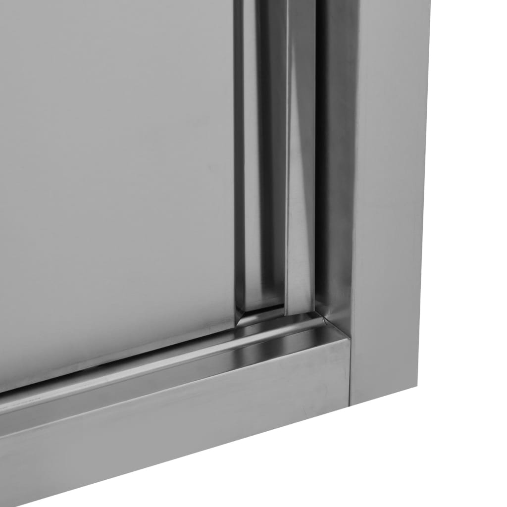 Kitchen Wall Cabinet with Sliding Doors 150x40x50 cm Stainless Steel