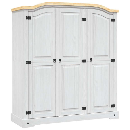 Wardrobe | White body and brown top | Solid pinewood | Large | Wardrobe