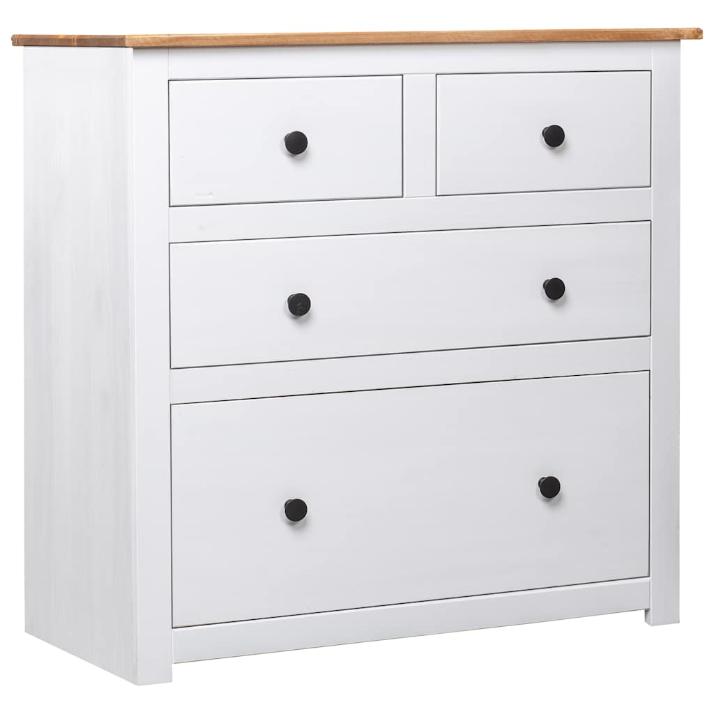 Sideboard | White and natural wood | Solid pine wood | Medium | Storage