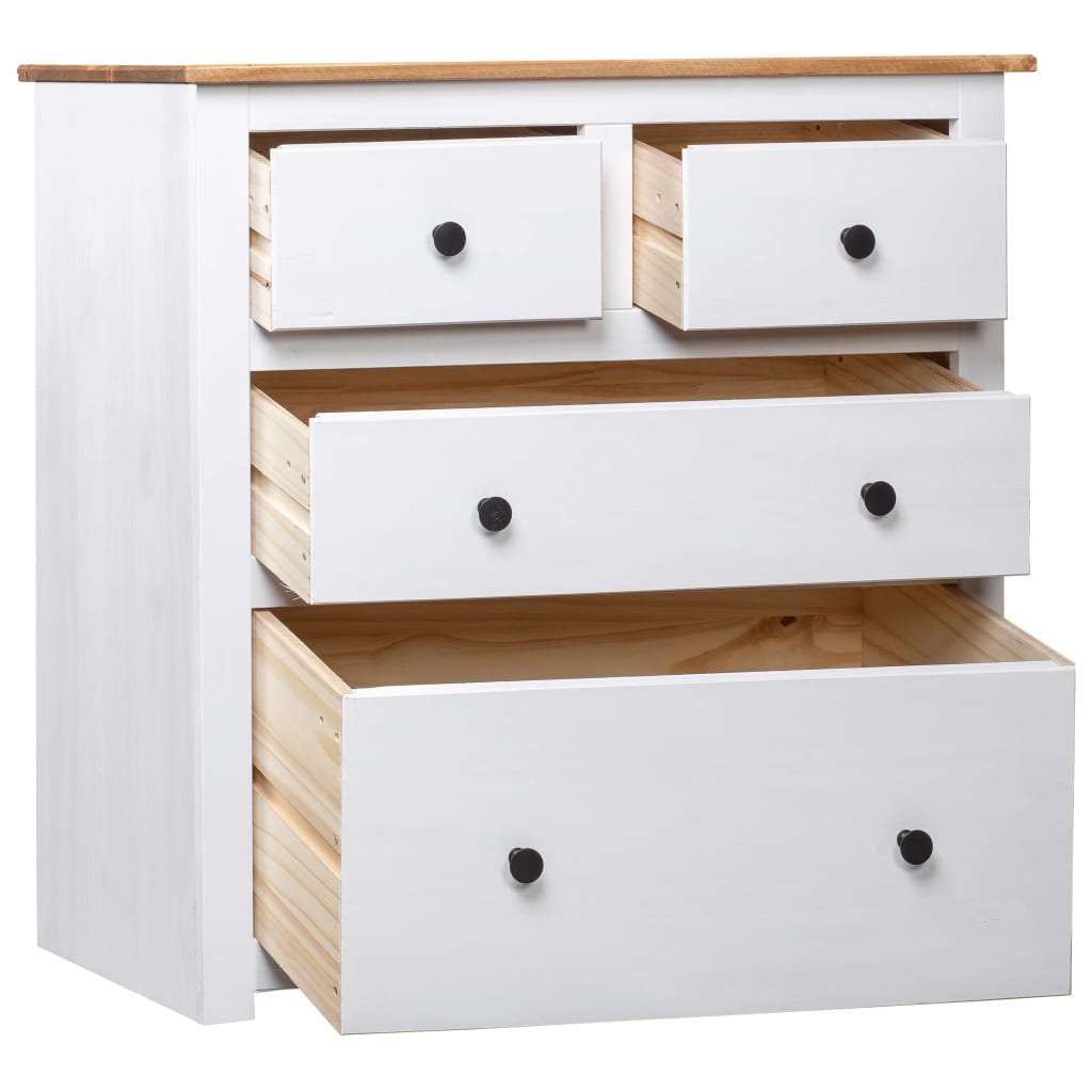 Sideboard | White and natural wood | Solid pine wood | Medium | Storage