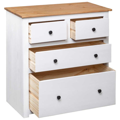 Sideboard | White and natural wood | Solid pine wood | Medium | Storage