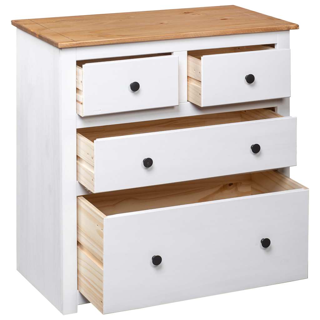 282657 vidaXL Sideboard White 80x40x83 cm Pinewood Panama Range