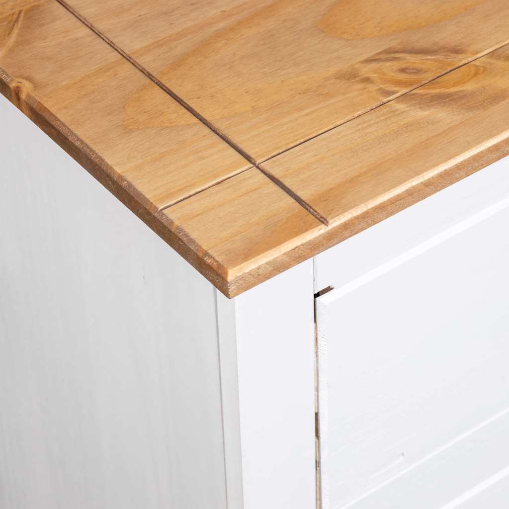 Sideboard | White and natural wood | Solid pine wood | Medium | Storage