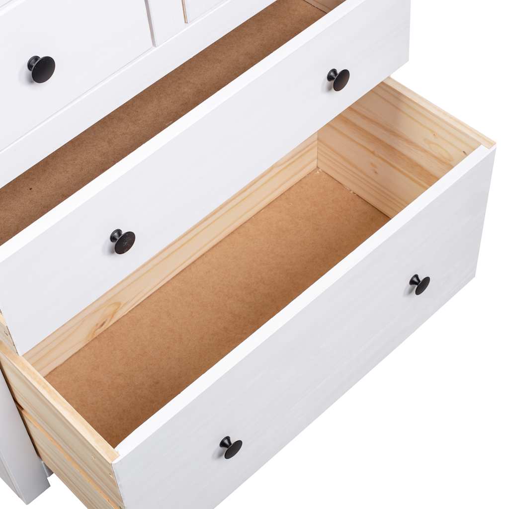 Sideboard | White and natural wood | Solid pine wood | Medium | Storage