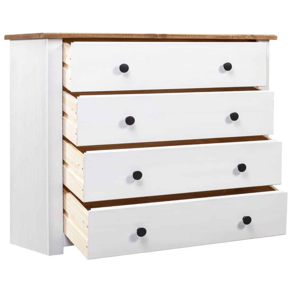 282660 vidaXL Side Cabinet White 80x40x73 cm Pine Panama Range