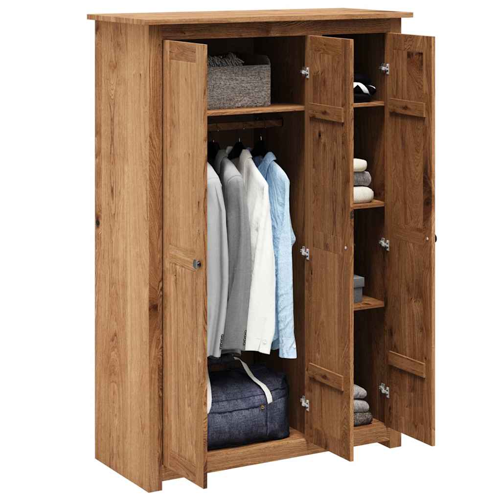 282661 vidaXL 3-Door Wardrobe 118x50x171,5 cm Pine Panama Range