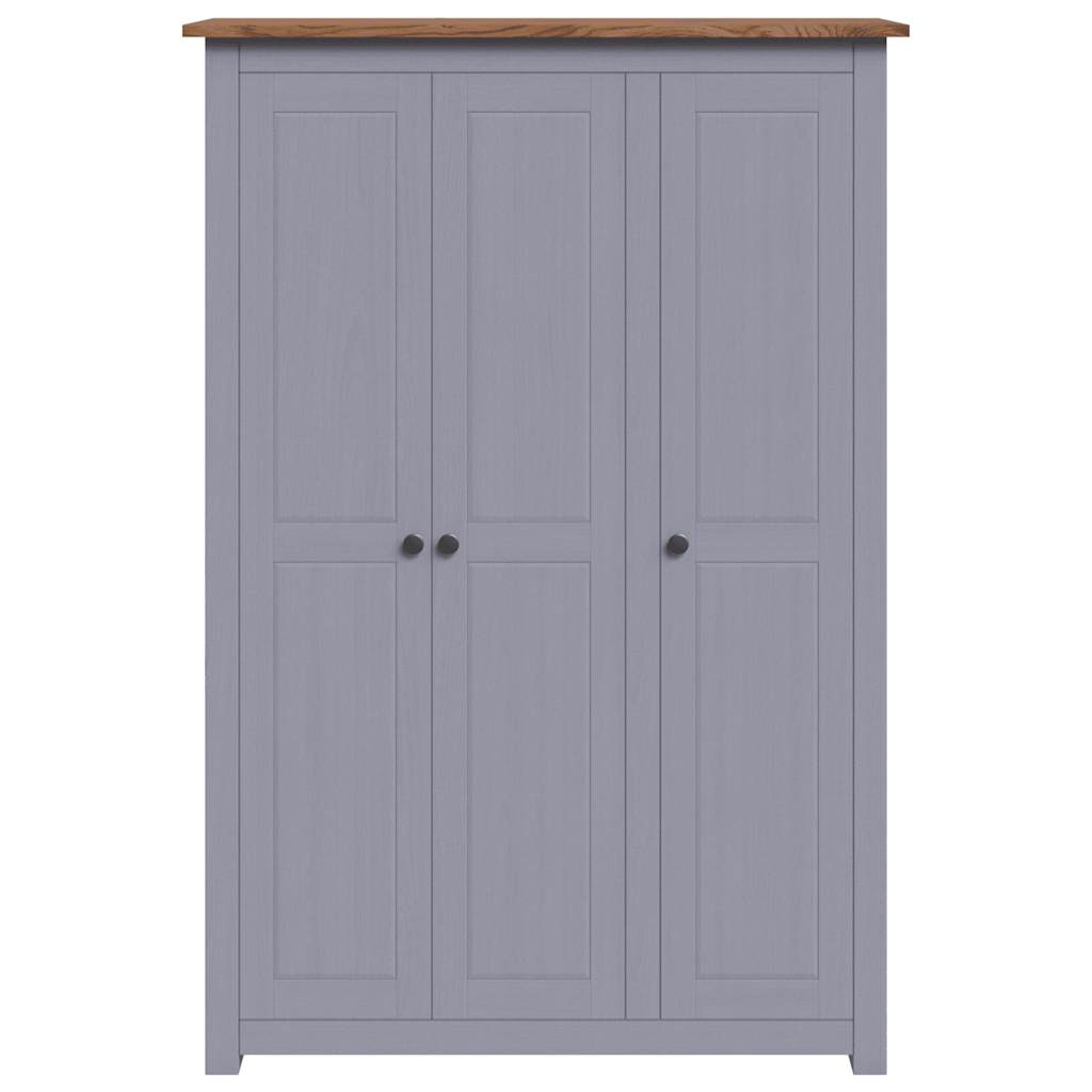 282662 vidaXL 3-Door Wardrobe Grey 118x50x171,5 cm Pine Panama Range