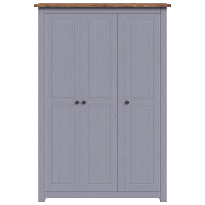 3-Door Wardrobe Grey 118x50x171.5 cm Pine Panama Range