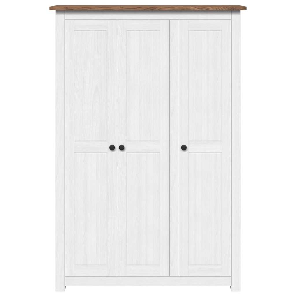 3-Door Wardrobe White 118x50x171.5 cm Pine Panama Range