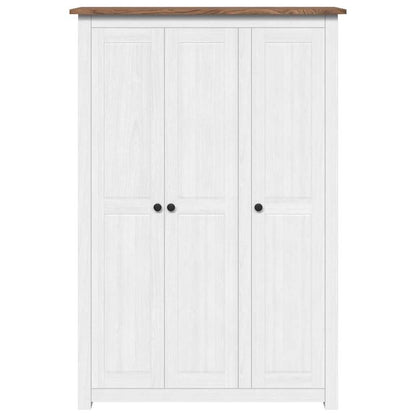3-Door Wardrobe White 118x50x171.5 cm Pine Panama Range