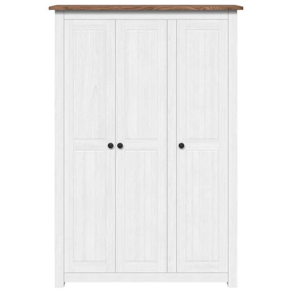 282663 vidaXL 3-Door Wardrobe White 118x50x171,5 cm Pine Panama Range