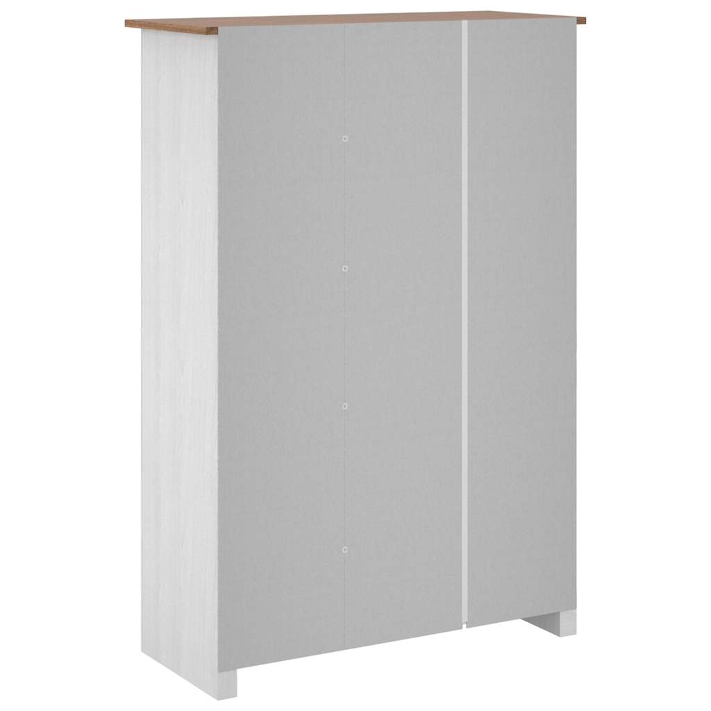 282663 vidaXL 3-Door Wardrobe White 118x50x171,5 cm Pine Panama Range
