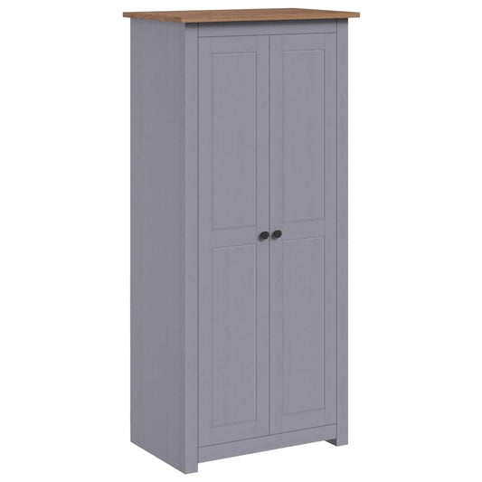 Wardrobe | Grey | Solid pine wood | Compact | Wardrobe | Rectangular