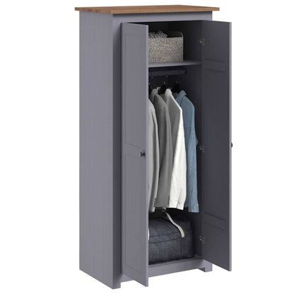 Wardrobe Grey 80x50x171.5 cm Solid Pine Panama Range
