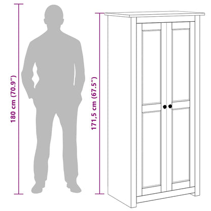 Wardrobe White 80x50x171.5 cm Solid Pine Panama Range