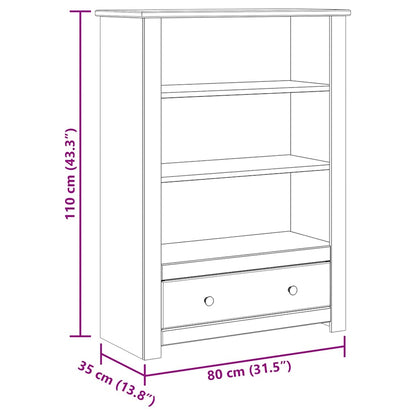 Bookcase 80x35x110 cm Solid Pine Wood Panama Range