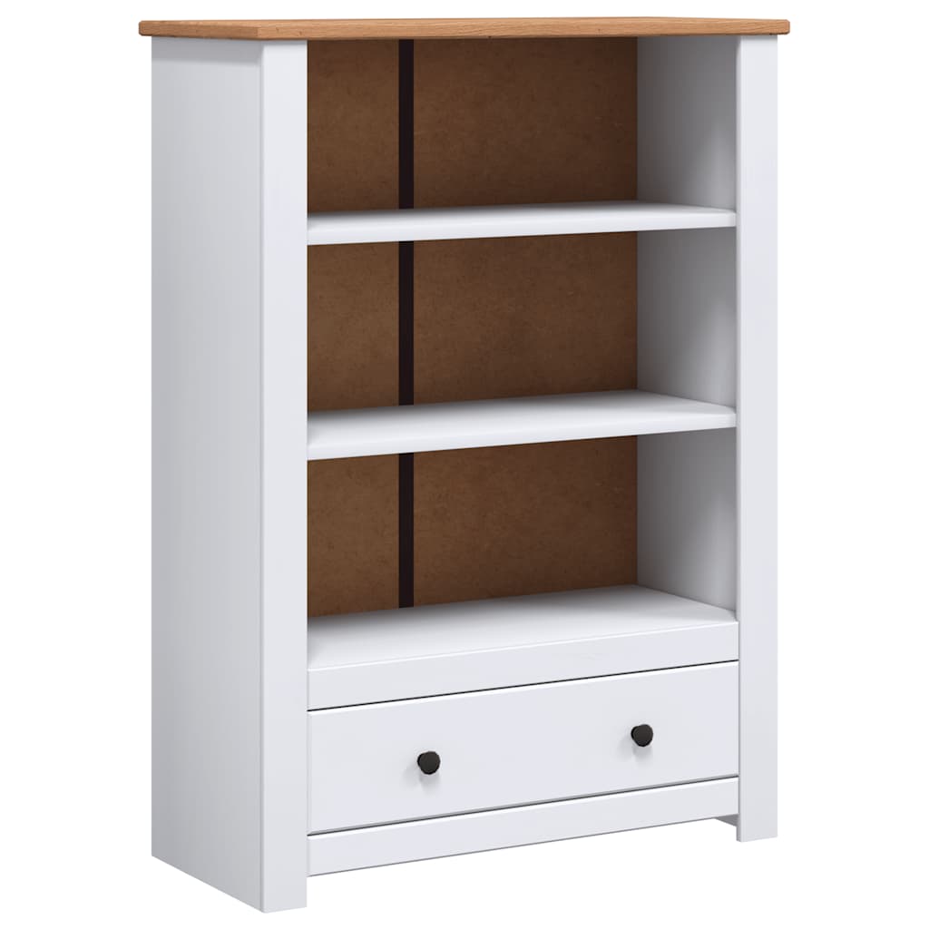 Bookcase White 80x35x110 cm Solid Pine Wood Panama Range