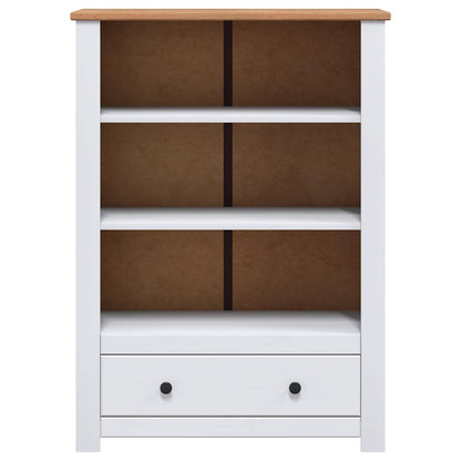 Bookcase White 80x35x110 cm Solid Pine Wood Panama Range