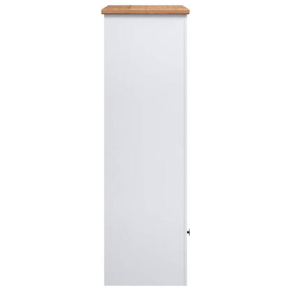 Bookcase White 80x35x110 cm Solid Pine Wood Panama Range