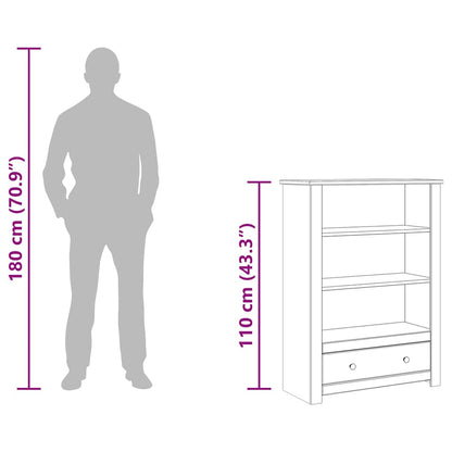 Bookcase White 80x35x110 cm Solid Pine Wood Panama Range