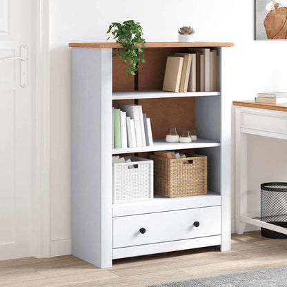 Bookcase White 80x35x110 cm Solid Pine Wood Panama Range
