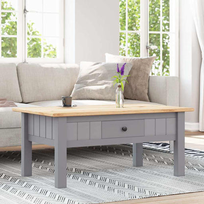 Coffee Table Grey 100x60x43.5 cm Solid Pine Wood Panama Range