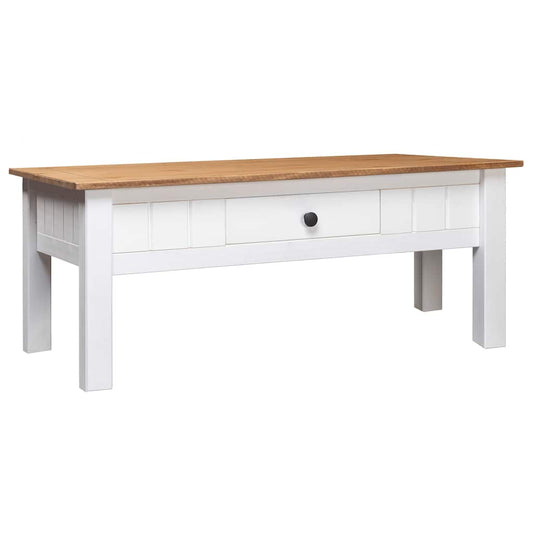 Coffee Table White 100x60x43.5 cm Solid Pine Wood Panama Range