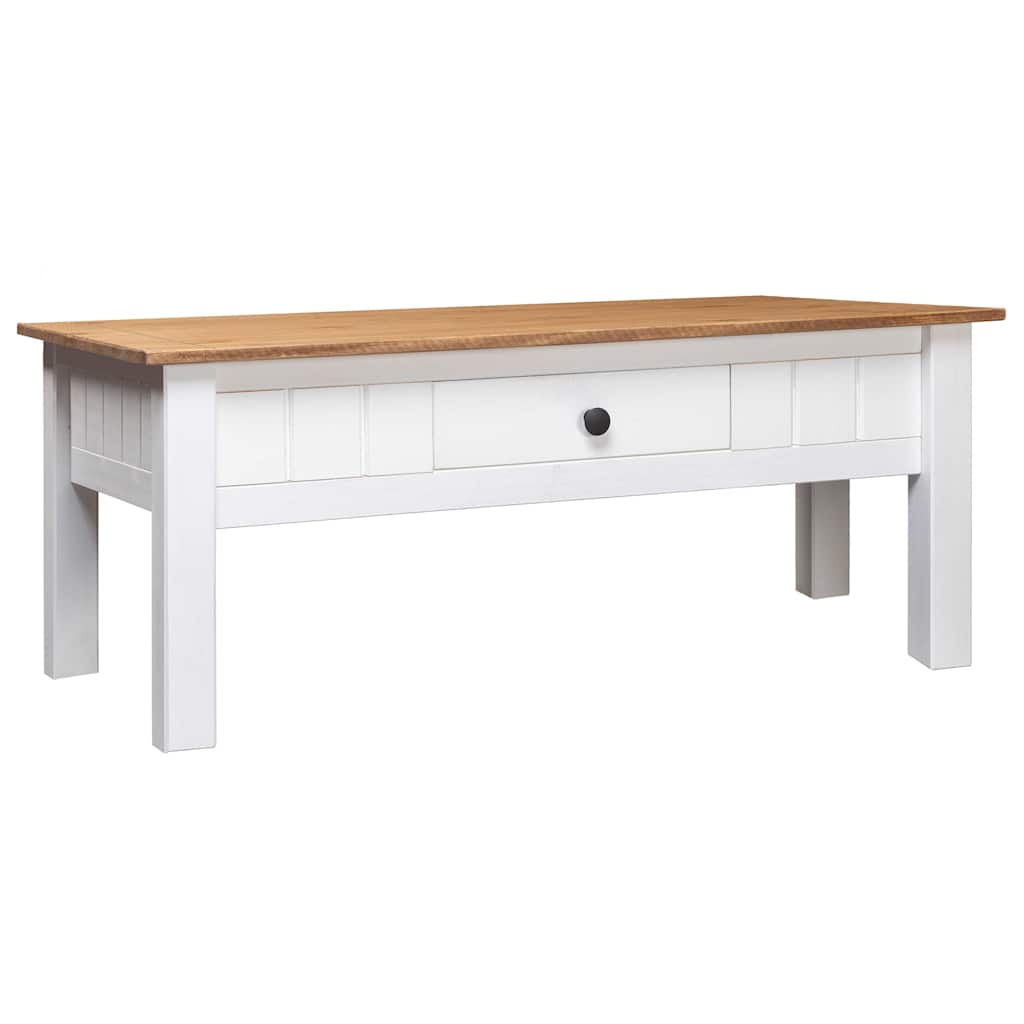 282684 vidaXL Coffee Table White 100x60x43,5 cm Solid Pine Wood Panama Range
